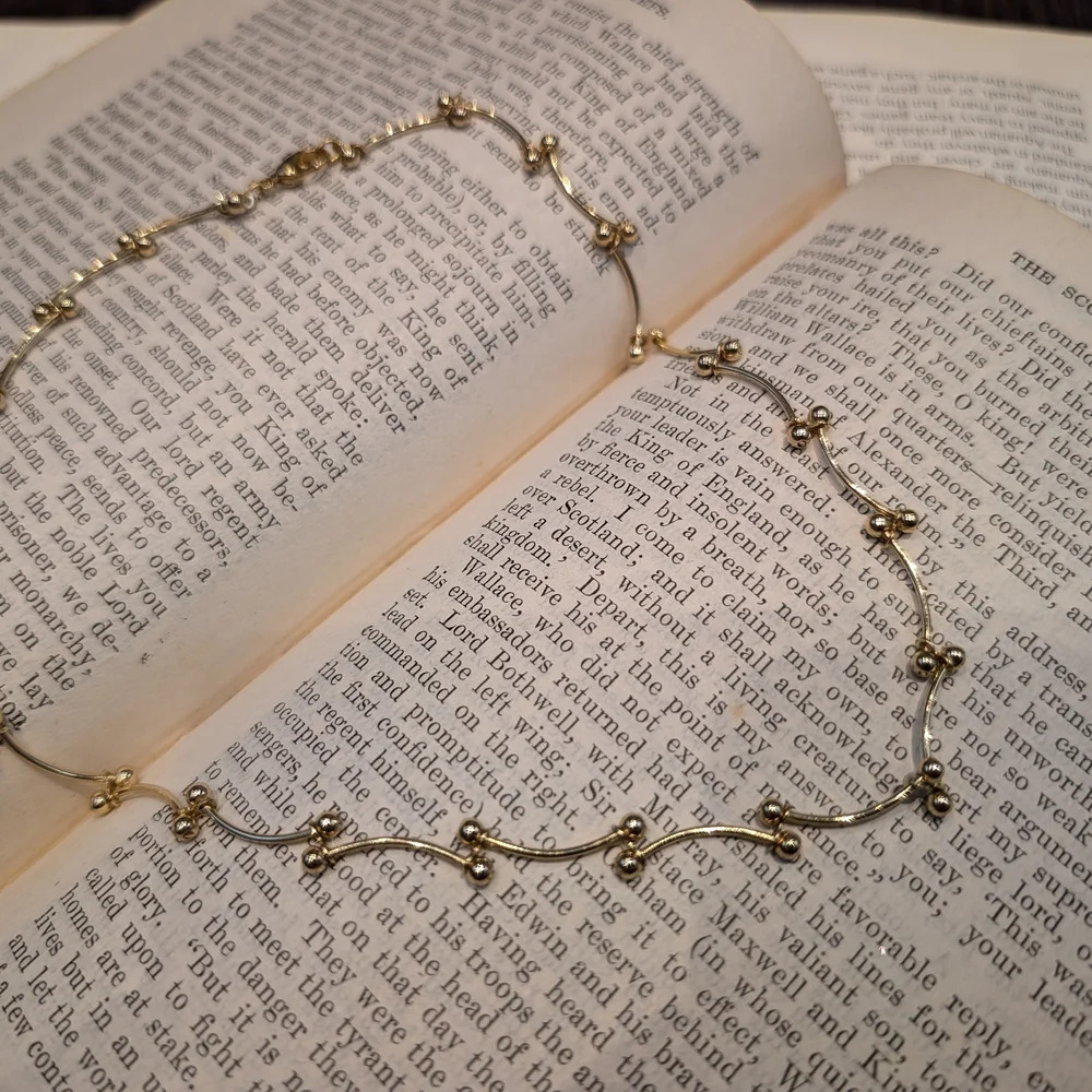 Elegant Gold Beaded Choker Necklace